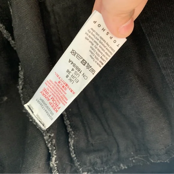 TOPSHOP BLACK DENIM BIKER JACKET - Picture 8 of 9